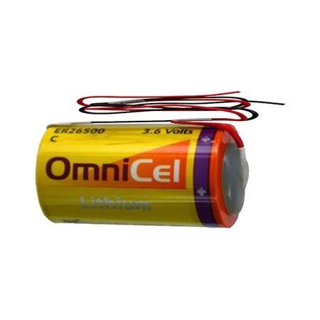 OMNICEL ER26500 3.6V 8.5Ah Sz C Lithium Battery Wire Leads RFID AMR ER26500/W